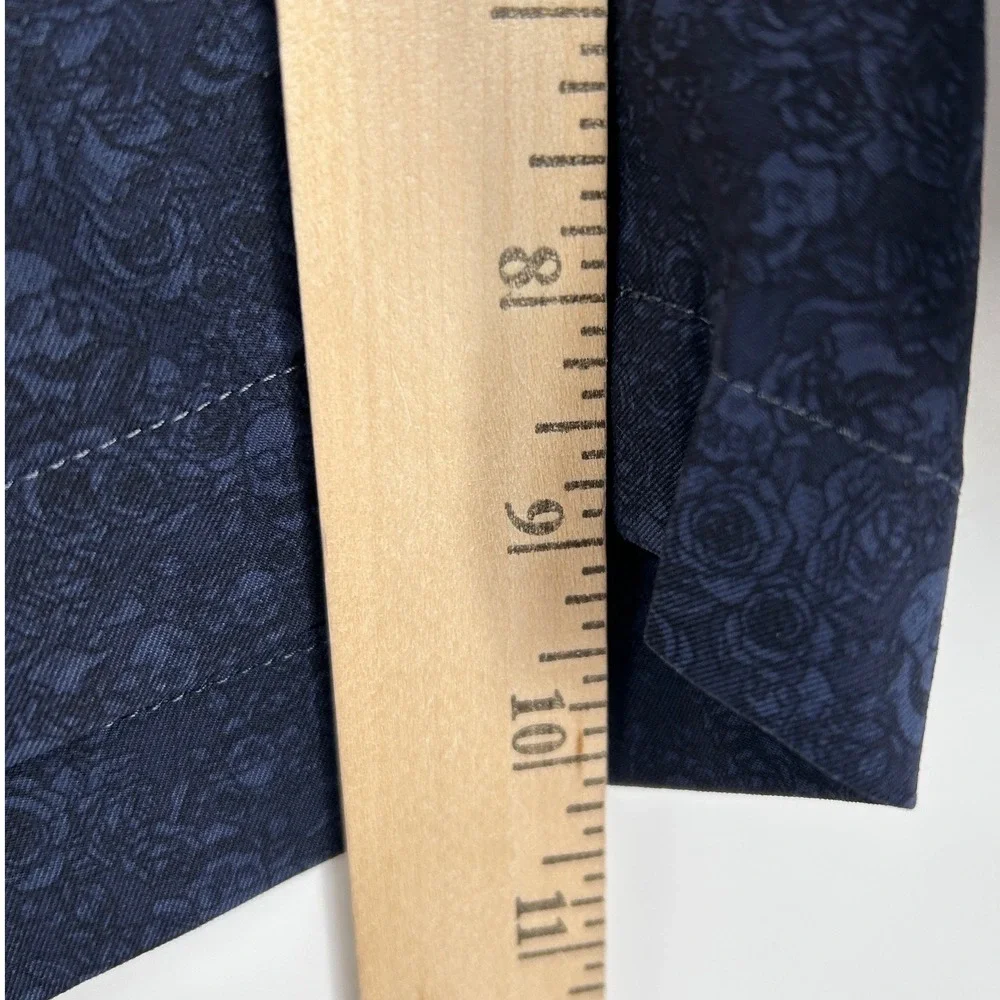 Peter Millar‎ Mens Navy Blue Skull Rose Print Performance Golf Shorts Size 36